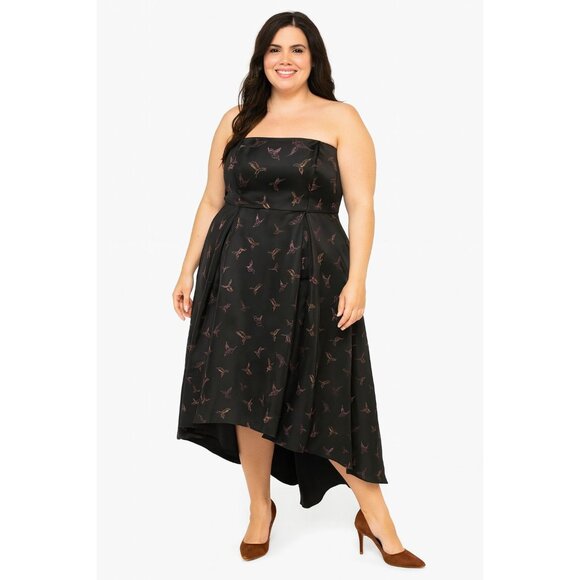 Hutch Black Size 16 Strapless Dress With Multicolor Bird Print Size - Picture 1 of 16